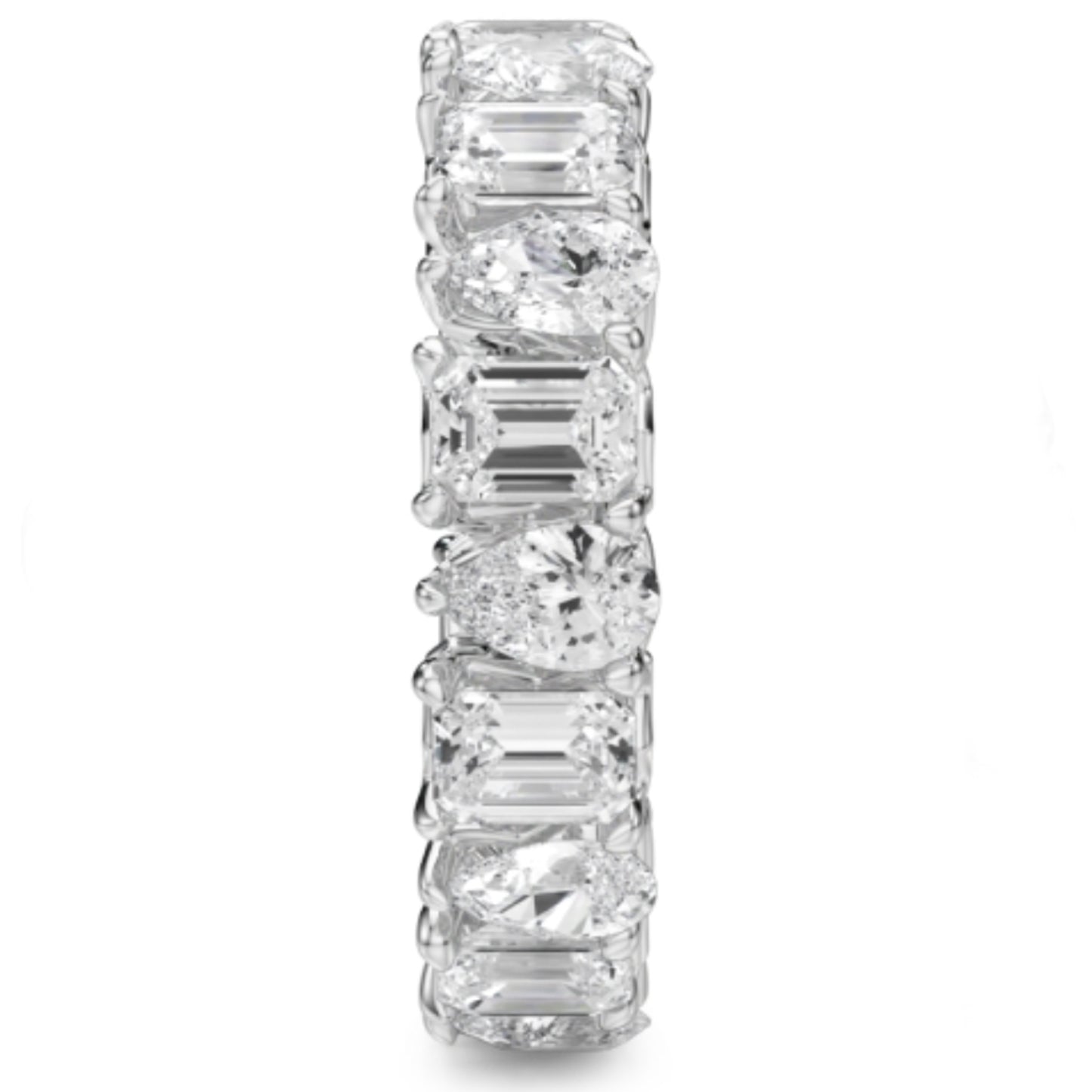 Noam Carver White Gold North-South Lab-Grown Pear & Emerald Cut Diamond Eternity Band