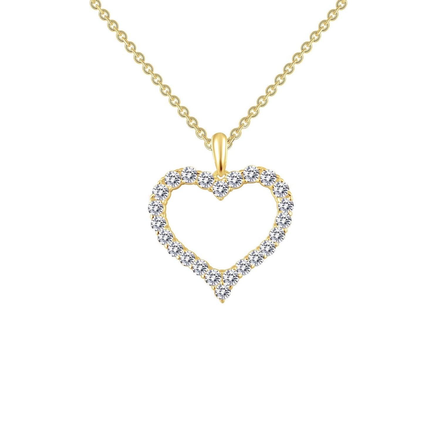 Lafonn Simulated Sterling Silver Bonded with TR Gold Played Simulated Diamond Heart Pendant 