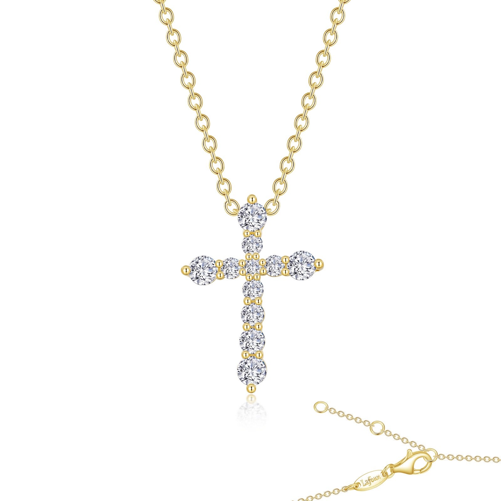 Lafonn TR Gold Simulated Diamond Cross Pendant