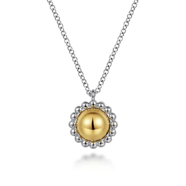 Gabriel & Co. Bujukan Two-Tone Pendant Necklace in 14K Yellow Gold & Sterling Silver