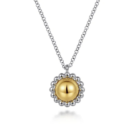 Gabriel & Co. Bujukan Two-Tone Pendant Necklace in 14K Yellow Gold & Sterling Silver