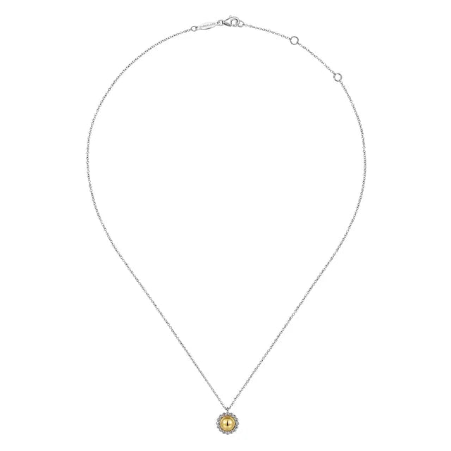 Gabriel & Co. Bujukan Two-Tone Pendant Necklace in 14K Yellow Gold & Sterling Silver