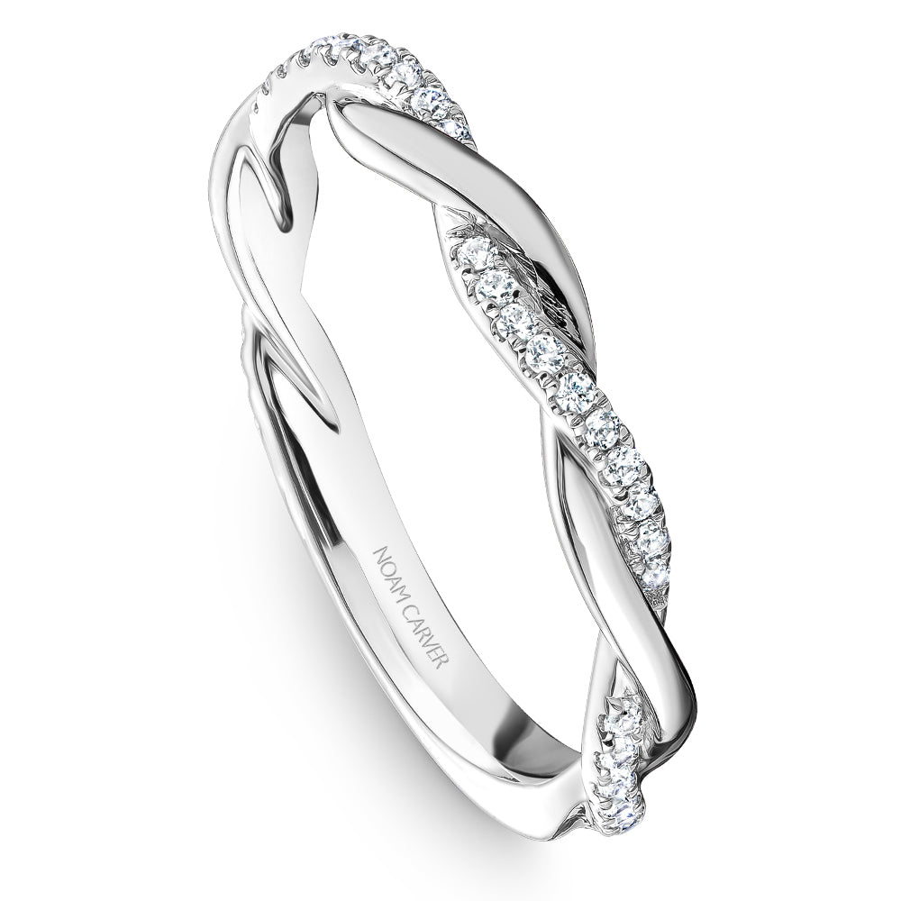 Noam Carver White Gold Twist Diamond Wedding Band