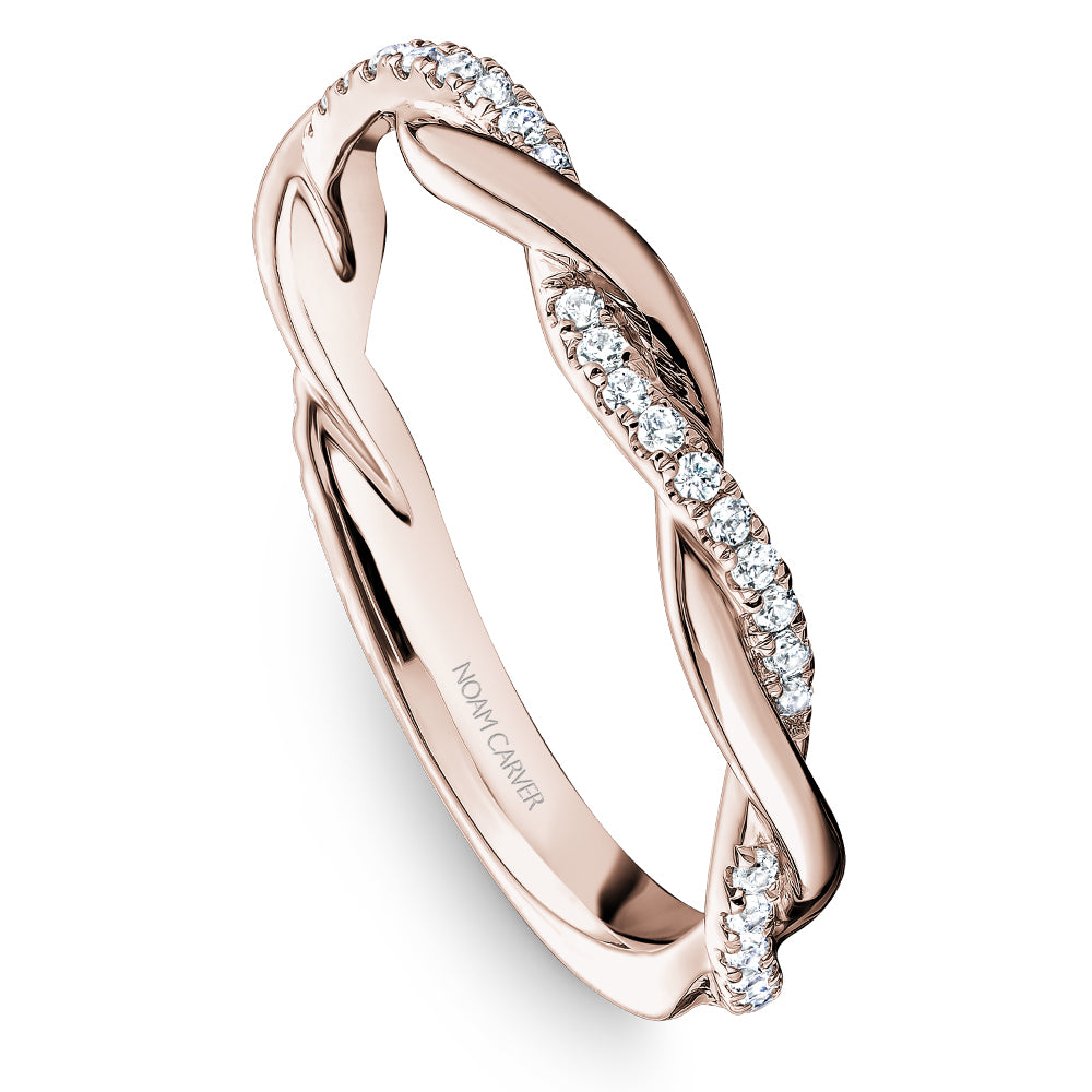 Noam Carver Rose Gold Twist Diamond Wedding Band