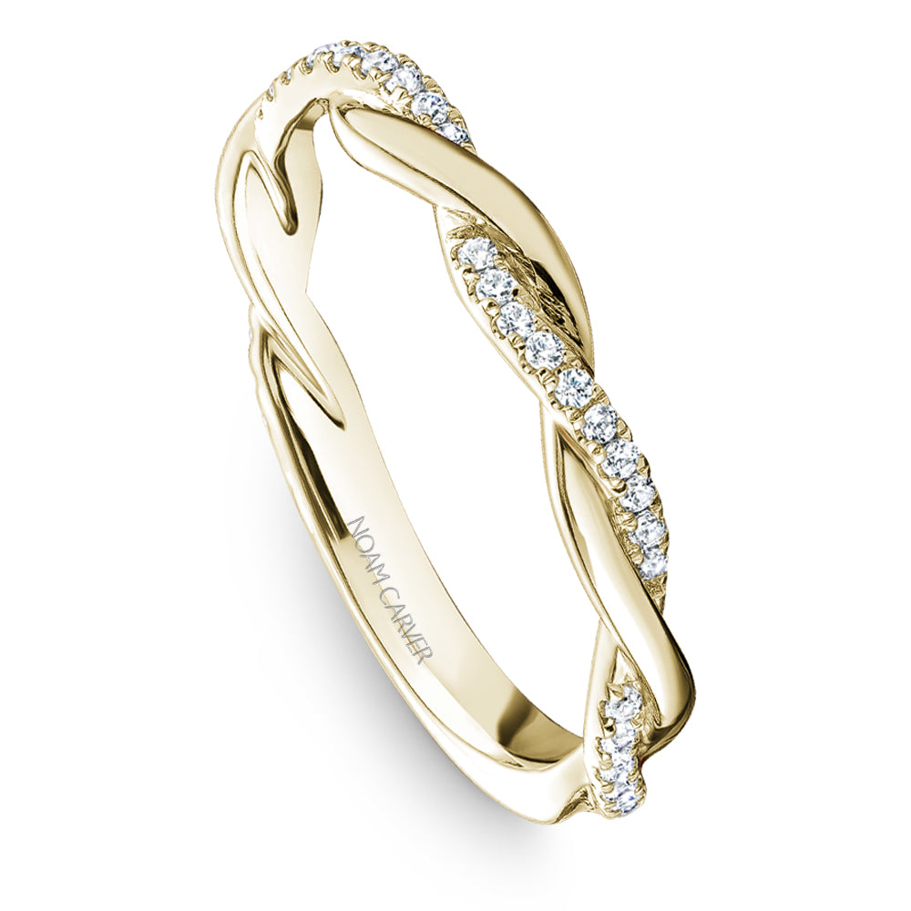 Noam Carver Two-Tone Yellow & White Gold Twist Diamond Wedding Band