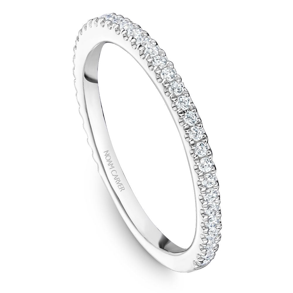 Noam Carver White Gold Shared Prong Round Cut Diamond Wedding Band
