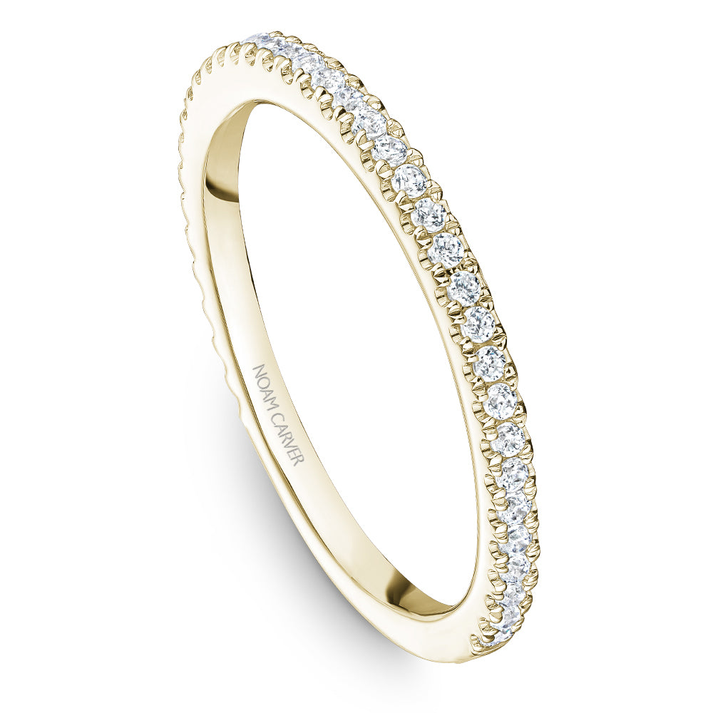 Noam Carver Yellow Gold Shared Prong Round Cut Diamond Wedding Band