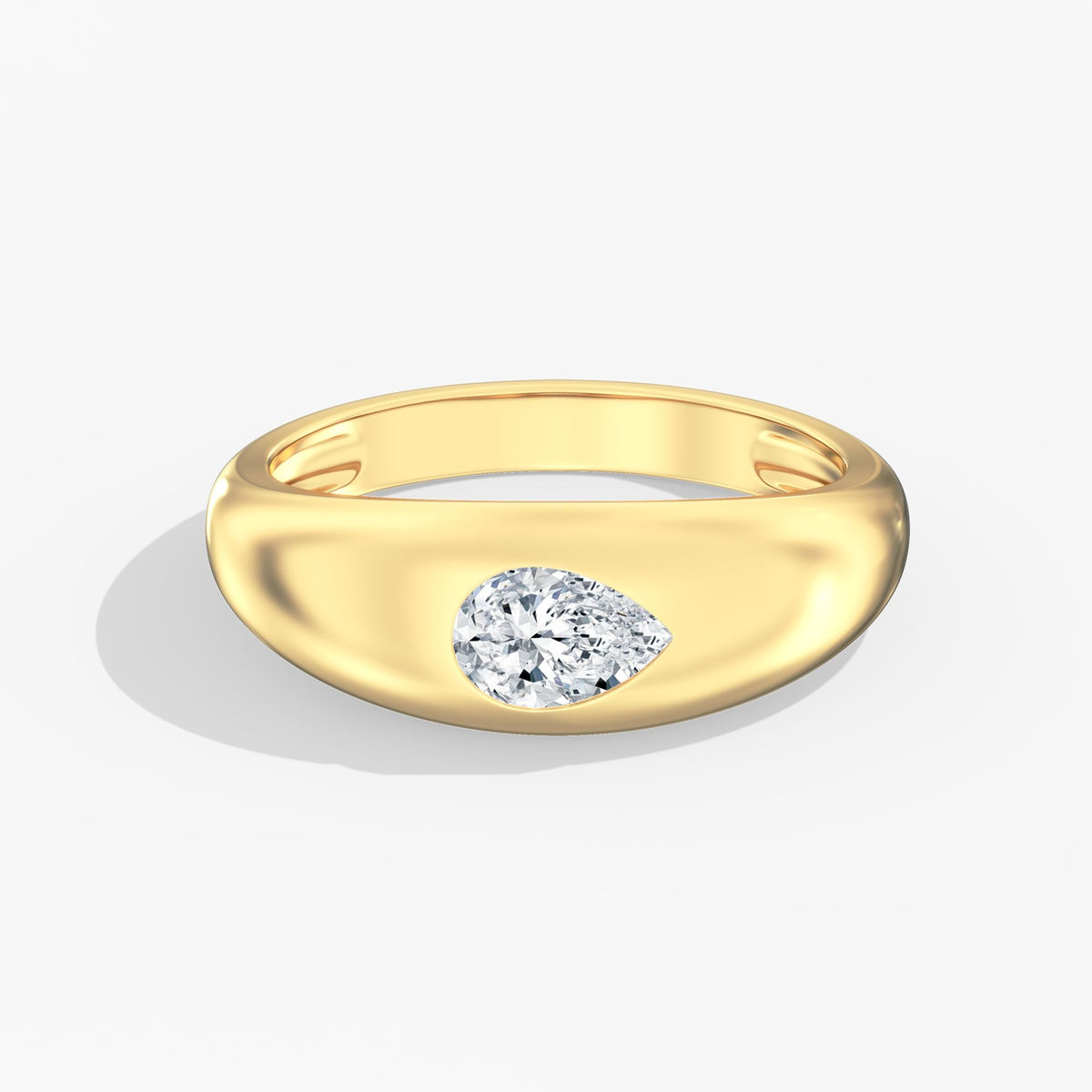 Ben Garelick 14K Yellow Gold Matte Pear Lab-Grown Diamond Ring, 0.50ctw, Size 6.5