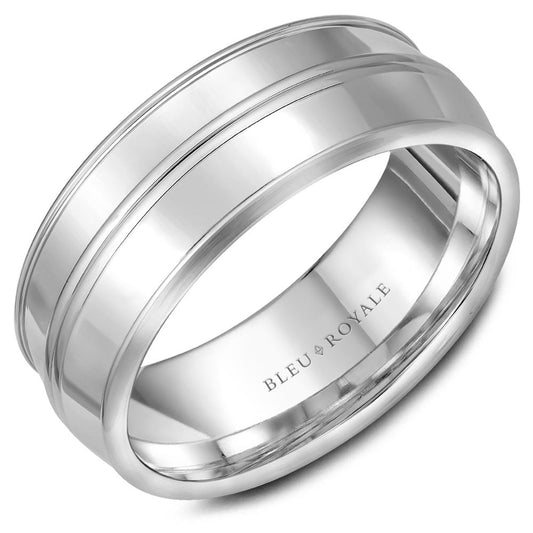Bleu Royale White Gold Knife Edge Wedding Band