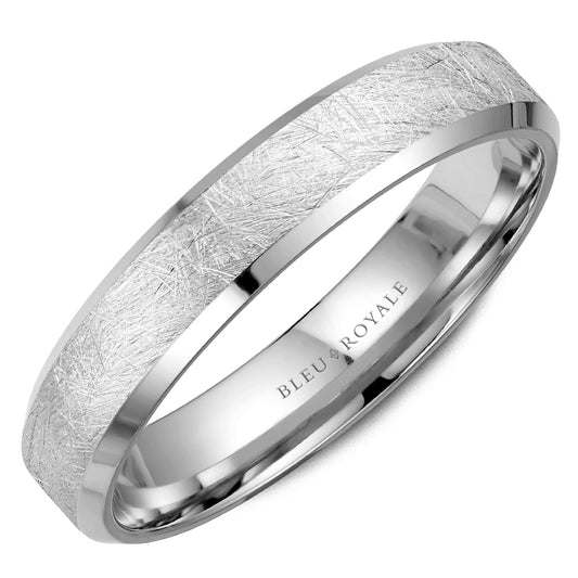 Bleu Royale 14K White Gold Diamond Brush Wedding Band