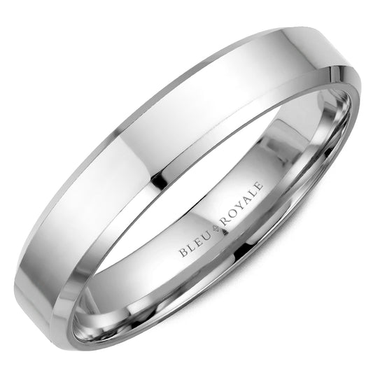 Bleu Royale High Polish Finish Wedding Band
