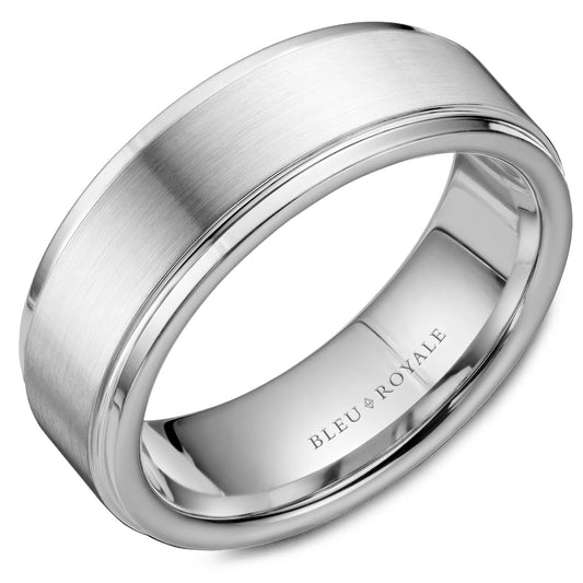 Bleu Royale White 7.5MM White Gold Men's Wedding Band