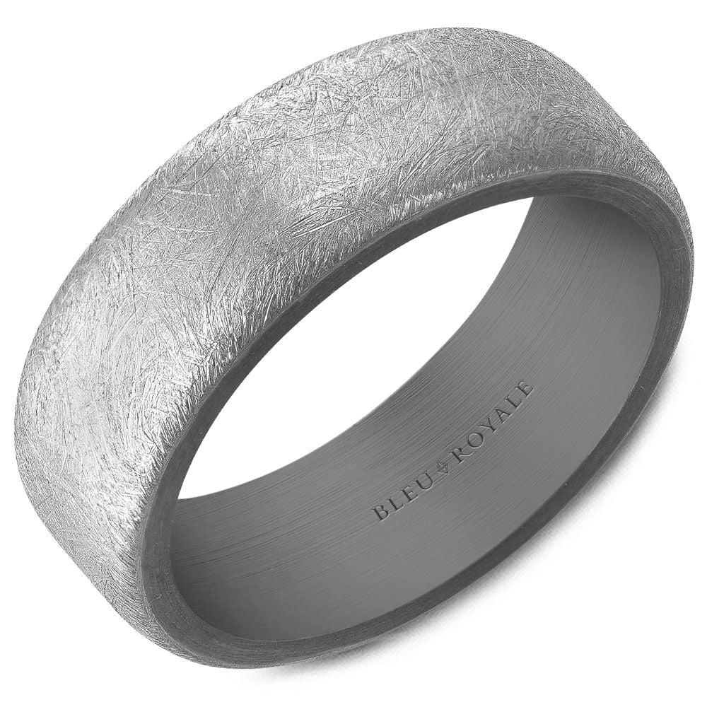 Bleu Royale White Gold Diamond Brush Finish & Tantalum Inside Wedding Band