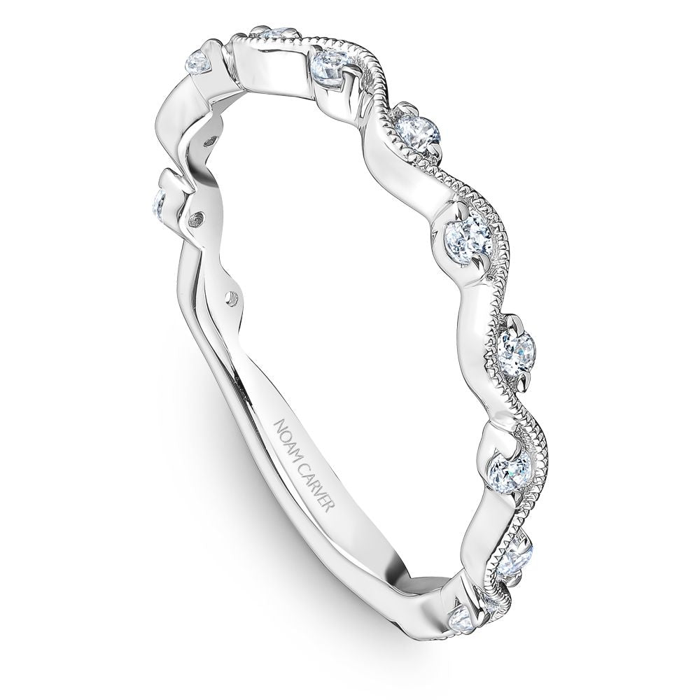 Noam Carver White Gold Nature Inspired Vine Stackable Band