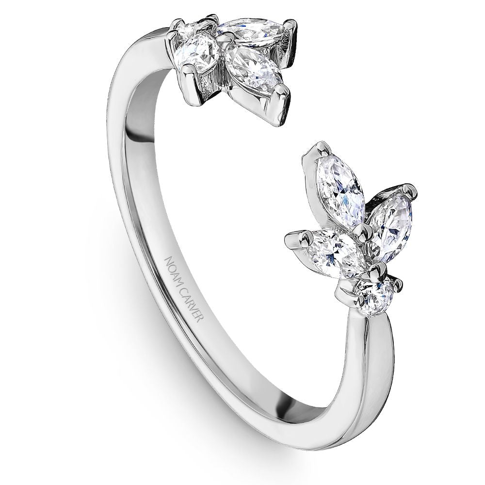 Noam Carver White Gold Marquise Cut Flair Diamond Stackable Ring