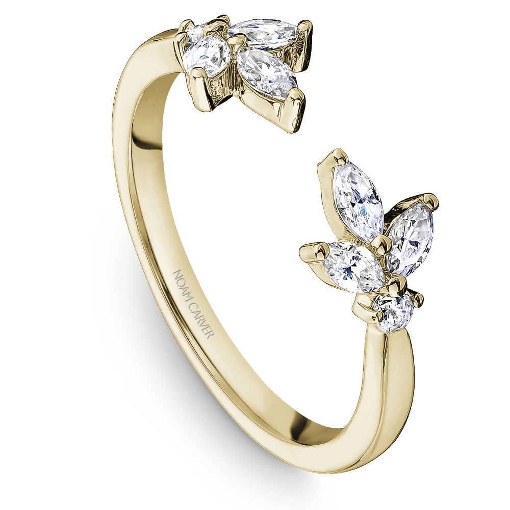 Noam Carver Yellow Gold Marquise Cut Flair Diamond Stackable Ring