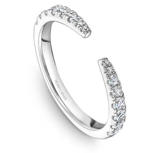 Noam Carver White Gold Prong Set Split Diamond Stackable Band