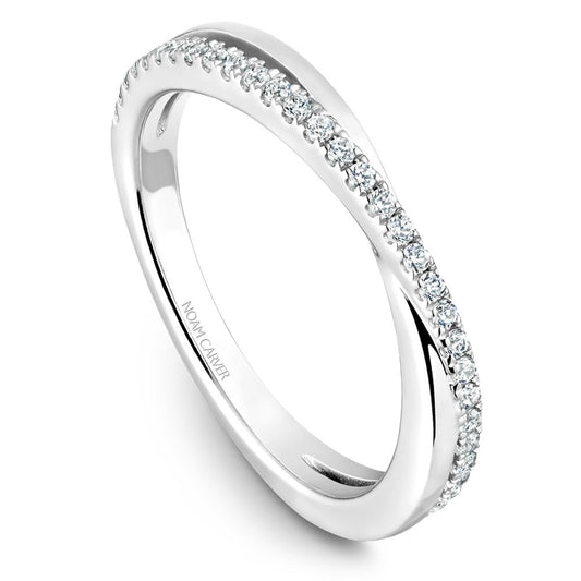 Noam Carver White Gold Round Cut Criss-Cross Diamond Wedding Band