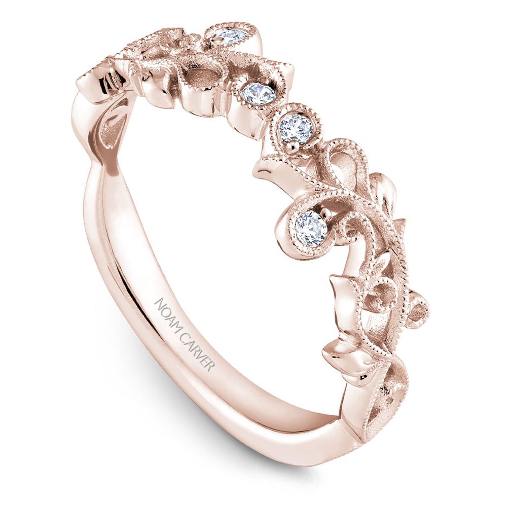 Noam Carver Rose Gold Nature Inspired Scrollwork Stackable Band
