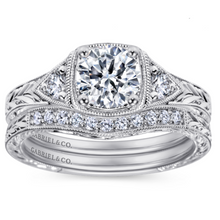 Load image into Gallery viewer, Gabriel &amp; Co. &quot;Tallulah&quot; Milgrain Diamond Wedding Band
