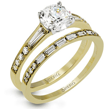 Simon G. 18K Yellow Gold Tapered Baguette Diamond Engagement Ring