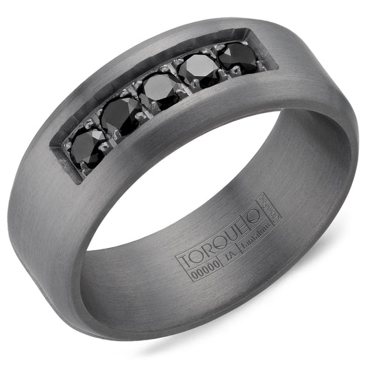 CrownRing 8mm Tantalum Black Diamond Wedding Band