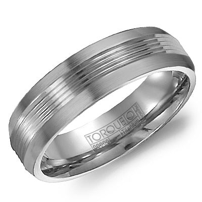 CrownRing 6MM Titanium Machined Cut Center Wedding Band