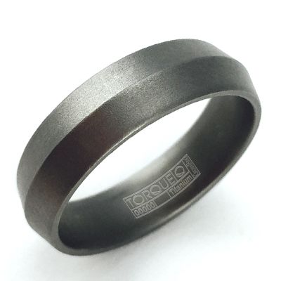 CrownRing 6MM Titanium Asymmetrical Beveled Wedding Band