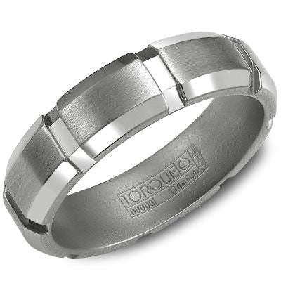 CrownRing 6MM Titanium Architechtural Detailing Wedding Band