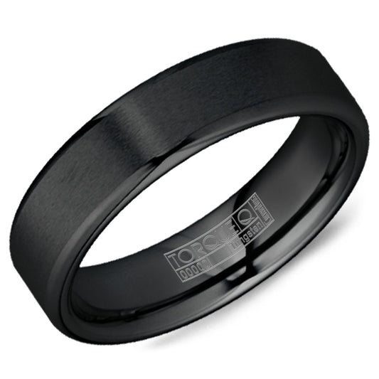 CrownRing Black Tungsten 6 mm Sandpaper Wedding Band