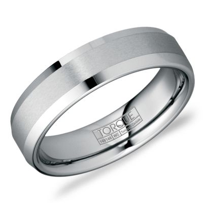 CrownRing 6 mm Torque Satin Finished Tungsten Wedding Band