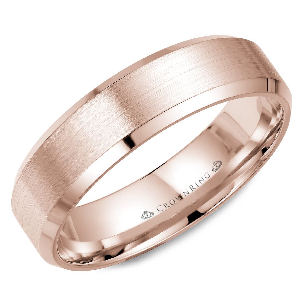 CrownRing Rose 6mm Satin & High Polished Wedding Band