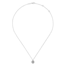 Load image into Gallery viewer, Gabriel &amp; Co. Round Pave Diamond Cluster Pendant Necklace with Bezel Frame
