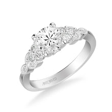 Load image into Gallery viewer, Artcarved &quot;Adeline&quot; Diamond Engagement Ring Featuring Leaf Carved Detailing
