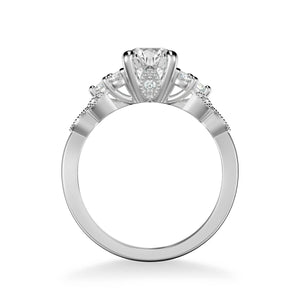 Artcarved "Adeline" Diamond Engagement Ring Featuring Leaf Carved Detailing