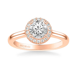 Artcarved "Allison" Halo High Polish Shank Diamond Engagement Ring