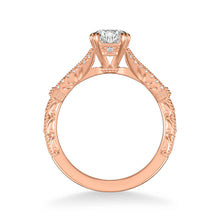 Load image into Gallery viewer, Artcarved &quot;Angelina&quot; Split Shank Diamond Engagement Ring Featuring Engraved Band
