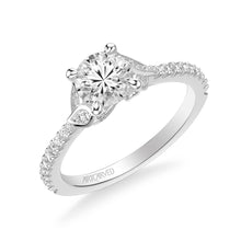 Load image into Gallery viewer, Artcarved &quot;Bluebelle&quot; Diamond Engagement Ring Featuring Side Leaf Details
