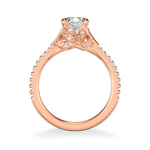Artcarved "Bluebelle" Diamond Engagement Ring Featuring Side Leaf Details