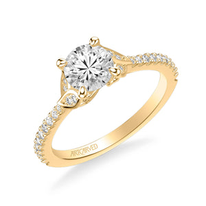 Artcarved "Bluebelle" Diamond Engagement Ring Featuring Side Leaf Details
