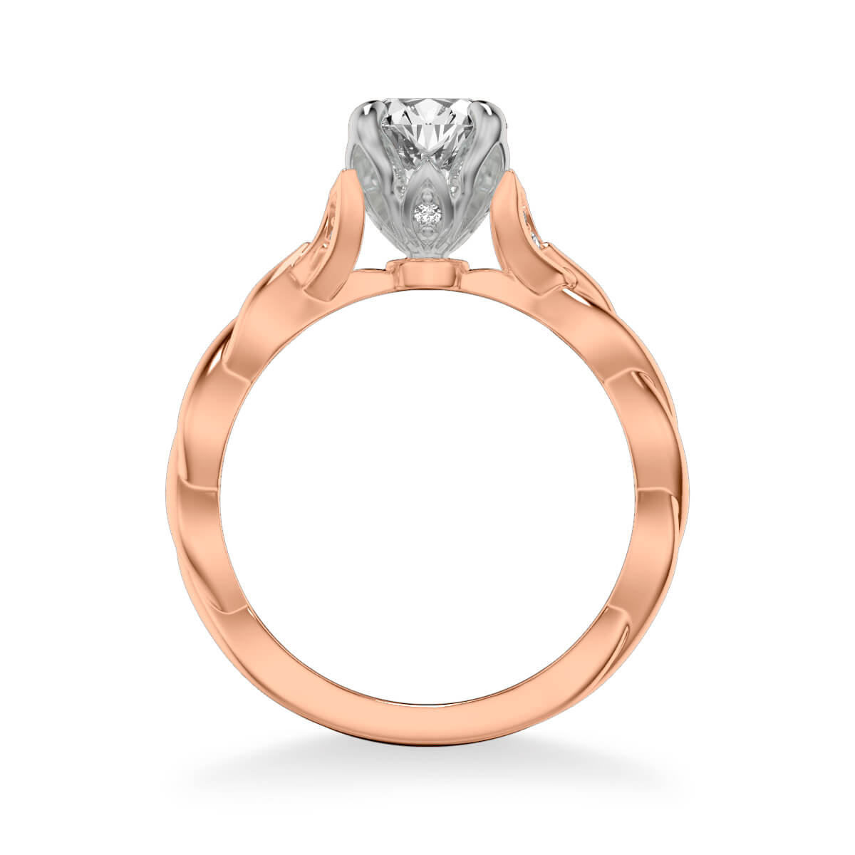 Artcarved "Cherie" Rose Gold Diamond Twist Engagement Ring