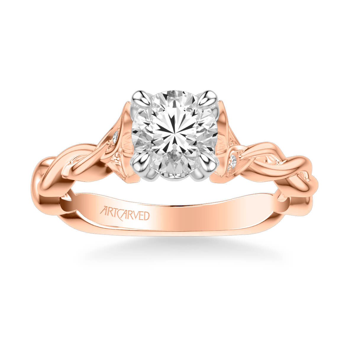 Artcarved "Cherie" Rose Gold Diamond Twist Engagement Ring