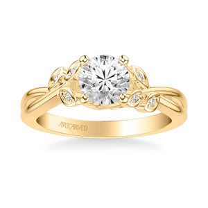 Artcarved "Corinne" Diamond Engagement Ring Featuring Floral Carving Details
