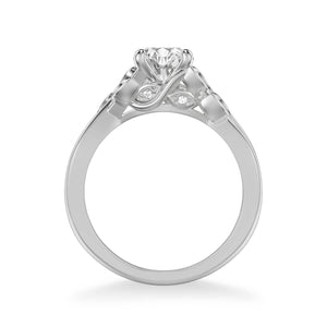 Artcarved "Corinne" Diamond Engagement Ring Featuring Floral Carving Details