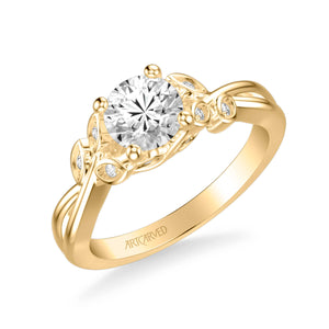 Artcarved Corinne Small Center Engagement Ring Featuring Floral Details