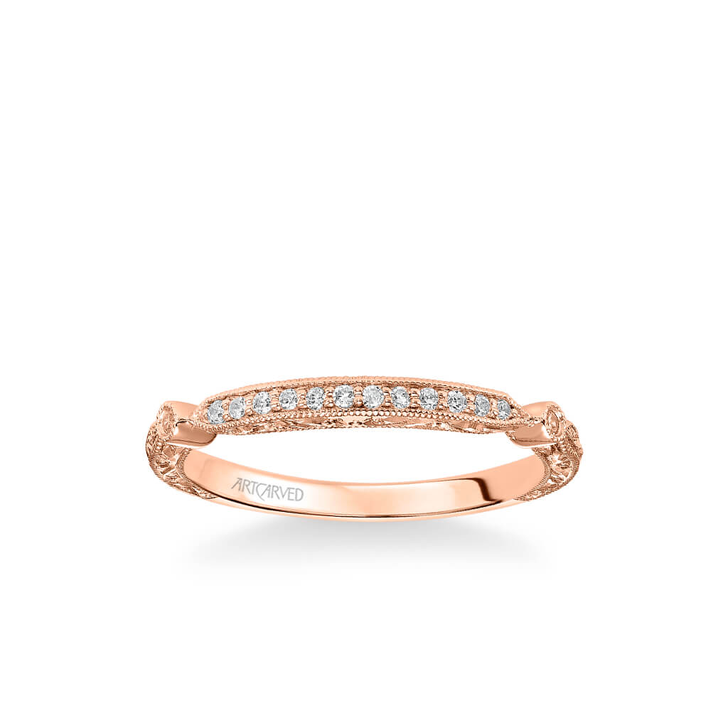 Artcarved "Crystal" Milgrain Diamond Wedding Band