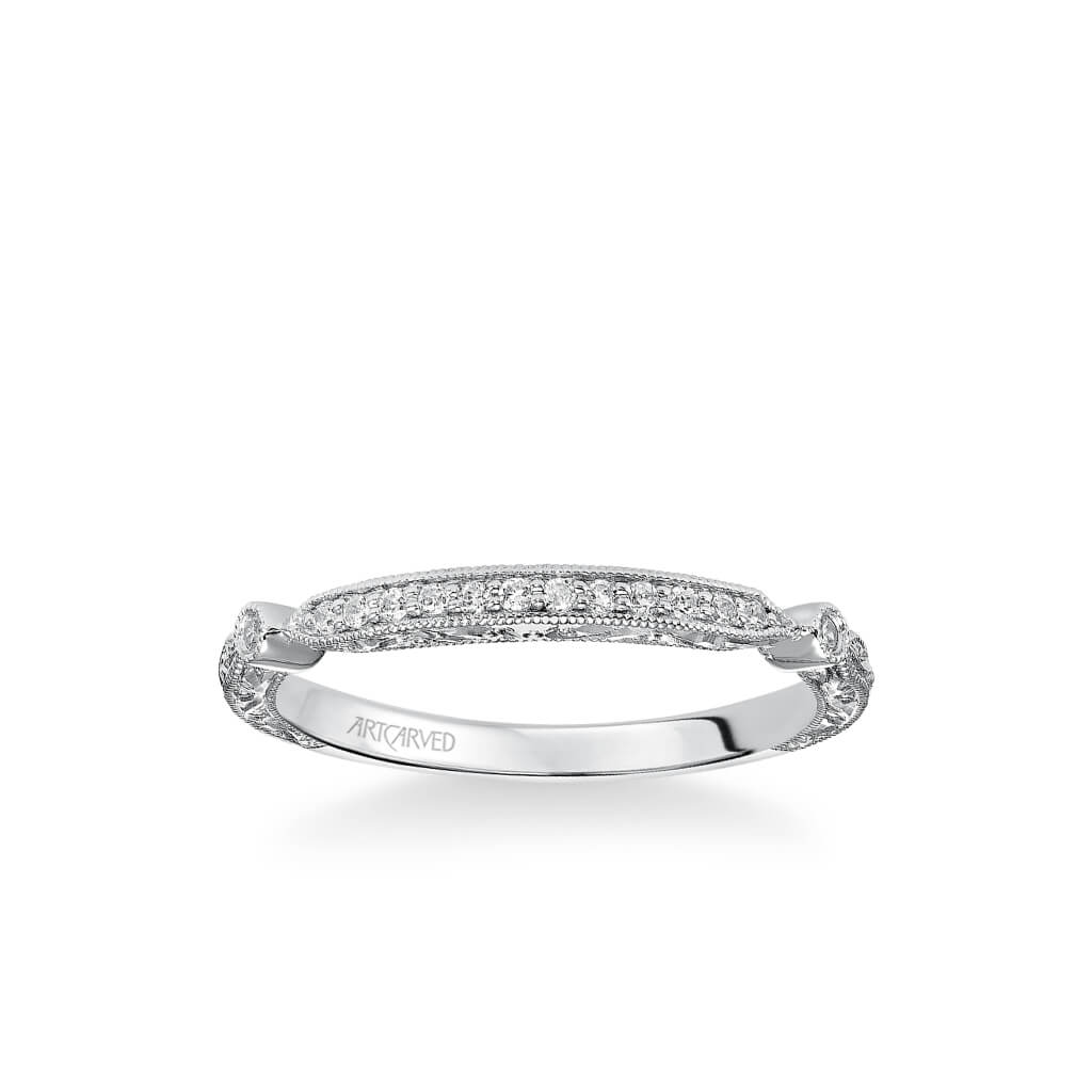 Artcarved "Crystal" Milgrain Diamond Wedding Band