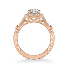 Load image into Gallery viewer, Artcarved &quot;Crystal&quot; Vintage Style Diamond Halo Engagement Ring
