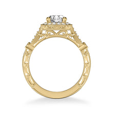 Load image into Gallery viewer, Artcarved &quot;Crystal&quot; Vintage Style Diamond Halo Engagement Ring
