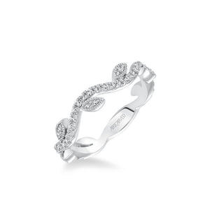 Artcarved Diamond Encrusted Leaf and Vine Accent Stackable Band